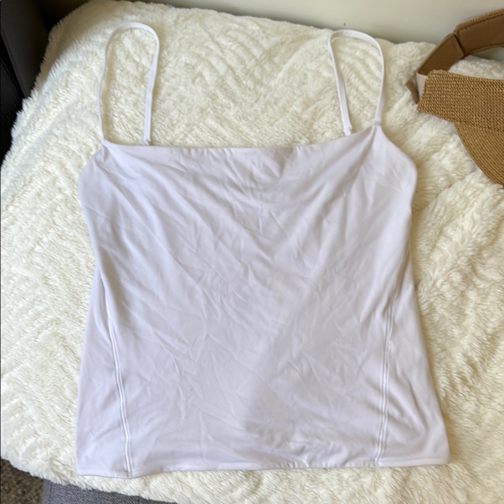 Lululemon Athletica White Fitted Sleeveless Camisole